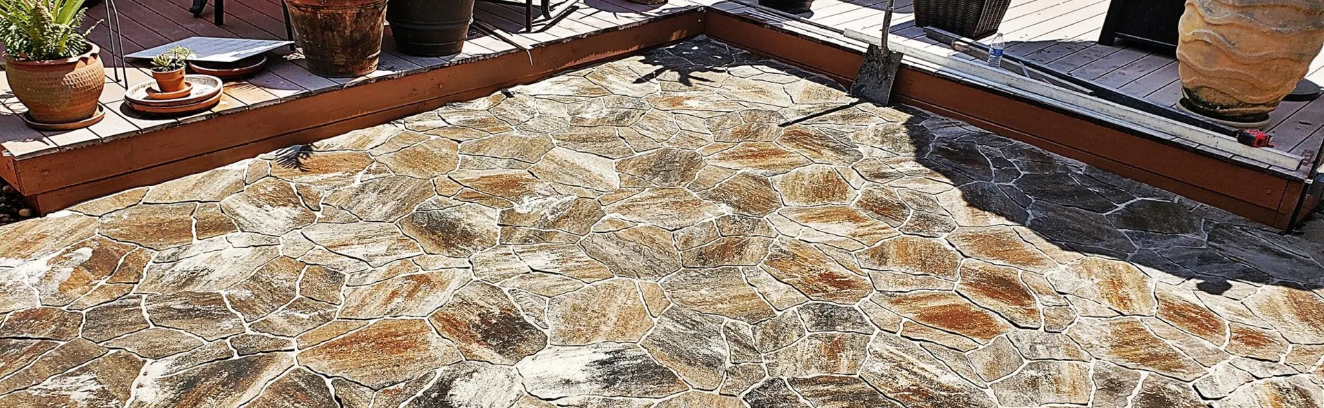 Clean stone-look paver surface after washing